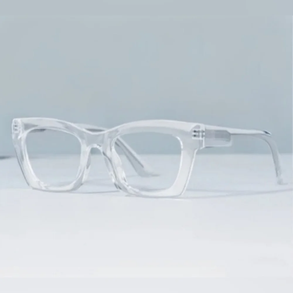 +2.00 Square reading glasses Oprah style Clear frame Blue light blocking readers